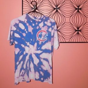 Chicago cubs baseball tee bleach tie dye unisex size:M vintage graphic shirt